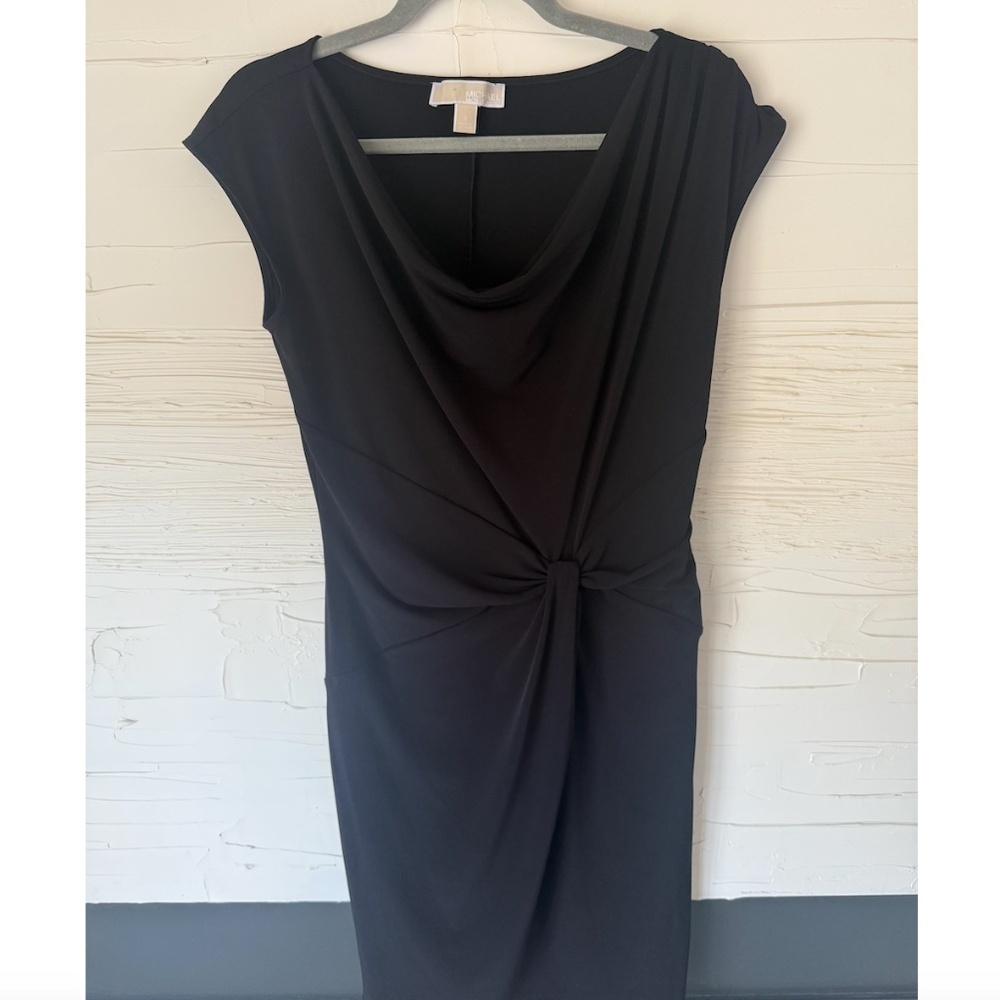 Michael Kors Black Sleeveless Dress | Size Small | Mock Wrap Feature